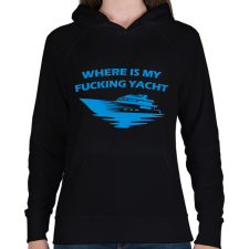 PRINTFASHION Yacht - Női kapucnis pulóver - Fekete női pulóver, kardigán