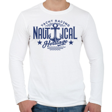 PRINTFASHION Yacht Racing - Férfi hosszú ujjú póló - Fehér férfi póló