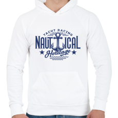 PRINTFASHION Yacht Racing - Férfi kapucnis pulóver - Fehér