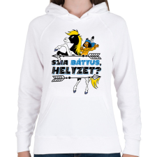 PRINTFASHION Yakari - Szia Bátyus, helyzet? - Női kapucnis pulóver - Fehér női pulóver, kardigán