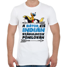 PRINTFASHION Yakari - Yakari a bátor kis indián - Férfi póló - Fehér férfi póló