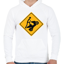 PRINTFASHION Yamaha Aerox Wheelie - Férfi kapucnis pulóver - Fehér férfi pulóver, kardigán