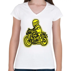 PRINTFASHION yamaha mt3 - Női V-nyakú póló - Fehér