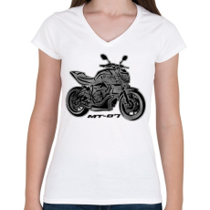 PRINTFASHION yamaha mt4 - Női V-nyakú póló - Fehér