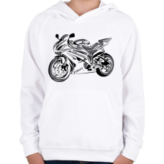 PRINTFASHION yamaha r62 - Gyerek kapucnis pulóver - Fehér