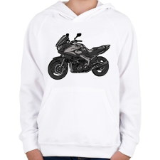 PRINTFASHION yamaha tdm - Gyerek kapucnis pulóver - Fehér gyerek pulóver, kardigán