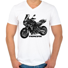 PRINTFASHION yamaha tracer - Férfi V-nyakú póló - Fehér