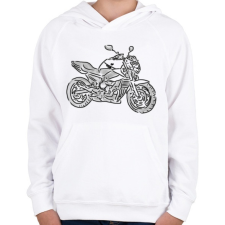 PRINTFASHION Yamaha XJ6 - Gyerek kapucnis pulóver - Fehér gyerek pulóver, kardigán