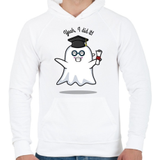 PRINTFASHION Yeah, I did it! - Diplomás minta - Férfi kapucnis pulóver - Fehér