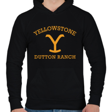 PRINTFASHION Yellowstone Dutton - Férfi kapucnis pulóver - Fekete férfi pulóver, kardigán
