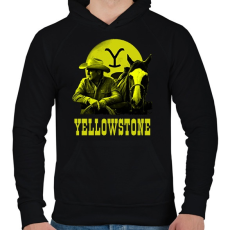 PRINTFASHION yellowstone - Férfi kapucnis pulóver - Fekete