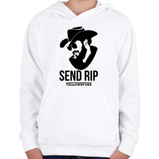 PRINTFASHION Yellowstone RIP - Gyerek kapucnis pulóver - Fehér