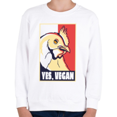 PRINTFASHION Yes vegan - vegán vagyok - Gyerek pulóver - Fehér