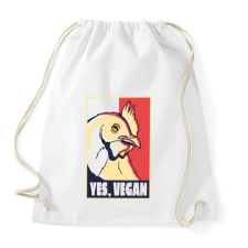 PRINTFASHION Yes vegan - vegán vagyok - Sportzsák, Tornazsák - Fehér tornazsák