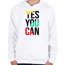 PRINTFASHION Yes you can - Gyerek kapucnis pulóver - Fehér gyerek pulóver, kardigán