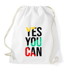 PRINTFASHION Yes you can - Sportzsák, Tornazsák - Fehér tornazsák