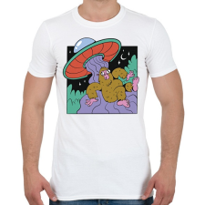 PRINTFASHION Yeti és az Ufo - Férfi póló - Fehér férfi póló