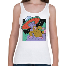 PRINTFASHION Yeti és az Ufo - Női atléta - Fehér női trikó