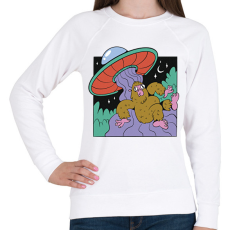 PRINTFASHION Yeti és az Ufo - Női pulóver - Fehér