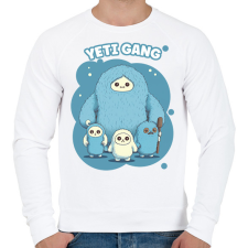 PRINTFASHION Yeti gang - Férfi pulóver - Fehér férfi pulóver, kardigán