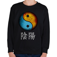 PRINTFASHION Yin és Yang - Gyerek pulóver - Fekete gyerek pulóver, kardigán