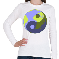 PRINTFASHION Yin-Yang bolygó - Női hosszú ujjú póló - Fehér női póló