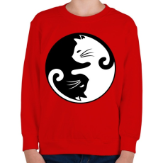 PRINTFASHION yin yang cicák - Gyerek pulóver - Piros