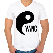 PRINTFASHION Yin Yang - Yang - Férfi V-nyakú póló - Fehér férfi póló