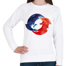 PRINTFASHION Ying Yang - Női pulóver - Fehér