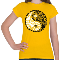 PRINTFASHION YinYang macskák - Női póló - Sárga