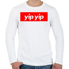PRINTFASHION Yip yip - Férfi hosszú ujjú póló - Fehér férfi póló