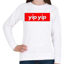 PRINTFASHION Yip yip - Női pulóver - Fehér női pulóver, kardigán