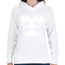 PRINTFASHION yoga1 - Női kapucnis pulóver - Fehér női pulóver, kardigán