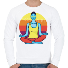 PRINTFASHION Yoga Girl - jógás lány - Férfi pulóver - Fehér