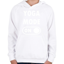 PRINTFASHION Yoga mode: ON - Gyerek kapucnis pulóver - Fehér gyerek pulóver, kardigán