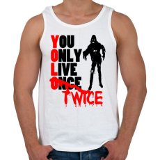 PRINTFASHION YOLO - Férfi atléta - Fehér