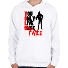 PRINTFASHION YOLO - Gyerek kapucnis pulóver - Fehér