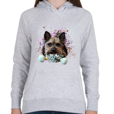 PRINTFASHION yorkie2 - Női kapucnis pulóver - Sport szürke női pulóver, kardigán