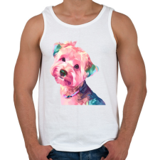 PRINTFASHION Yorkie - Férfi atléta - Fehér atléta, trikó