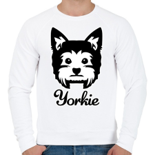 PRINTFASHION Yorkie - Férfi pulóver - Fehér férfi pulóver, kardigán