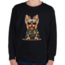 PRINTFASHION yorkie - Gyerek pulóver - Fekete gyerek pulóver, kardigán