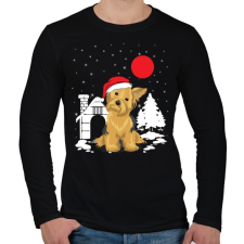PRINTFASHION Yorkie karácsony - Férfi hosszú ujjú póló - Fekete férfi póló