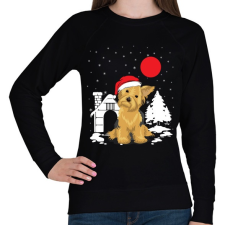 PRINTFASHION Yorkie karácsony - Női pulóver - Fekete női pulóver, kardigán