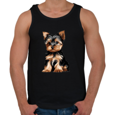 PRINTFASHION Yorkie kutyus - Férfi atléta - Fekete