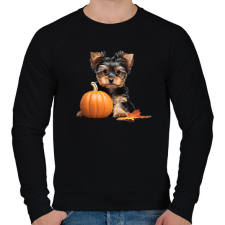 PRINTFASHION yorkie kutyus tökkel #2 - Férfi pulóver - Fekete férfi pulóver, kardigán