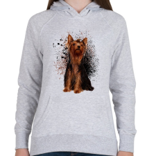 PRINTFASHION yorkie - Női kapucnis pulóver - Sport szürke női pulóver, kardigán