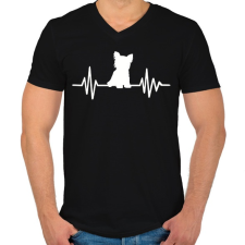 PRINTFASHION Yorkshire terrier - Férfi V-nyakú póló - Fekete férfi póló