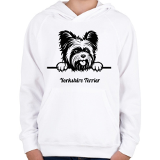 PRINTFASHION Yorkshire Terrier - Gyerek kapucnis pulóver - Fehér