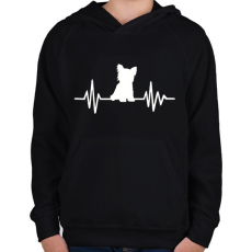PRINTFASHION Yorkshire terrier - Gyerek kapucnis pulóver - Fekete