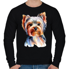 PRINTFASHION Yorkshire terrier kutya - Férfi pulóver - Fekete